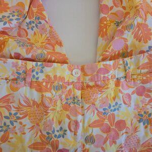 Talbots perfect crop cotton tropical print pants Size 6